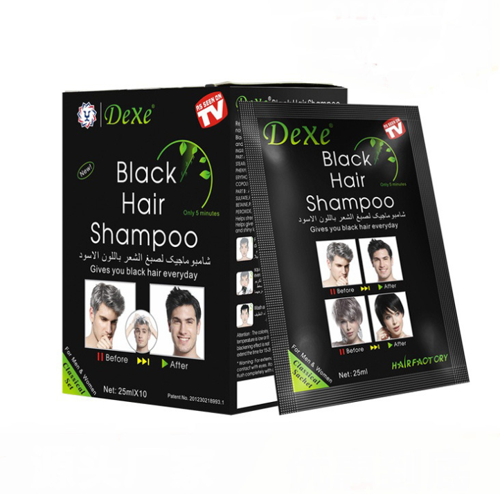 Color: Black, quantity: 5 pcs - Color Hair Dye Hair Care Dexe A Wash Color Multi-color Hair Dye Without Stimulation