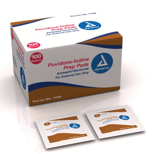 Povidone Iodine Prep Pads Bx/100