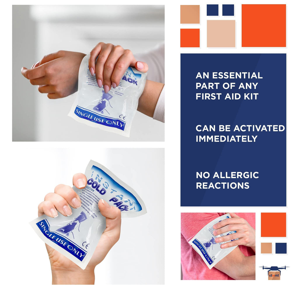 Instant Cold Pack, 6 x 8 Inch. Pack of 10 First Aid Instant Cold Packs for Injuries Disposable. Single Use Instant Ice Pack. Portable First Aid Ice Packs Instant. Instant Cold Compress